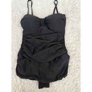 Shore Shapes Swimwear Women’s 12 Black One Pc. Swimsuit. Padded Bra. Comf